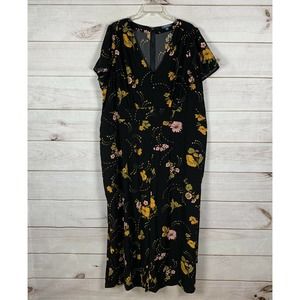 Modcloth Aiming Higher Floral Short Sleeve Jumpsuit